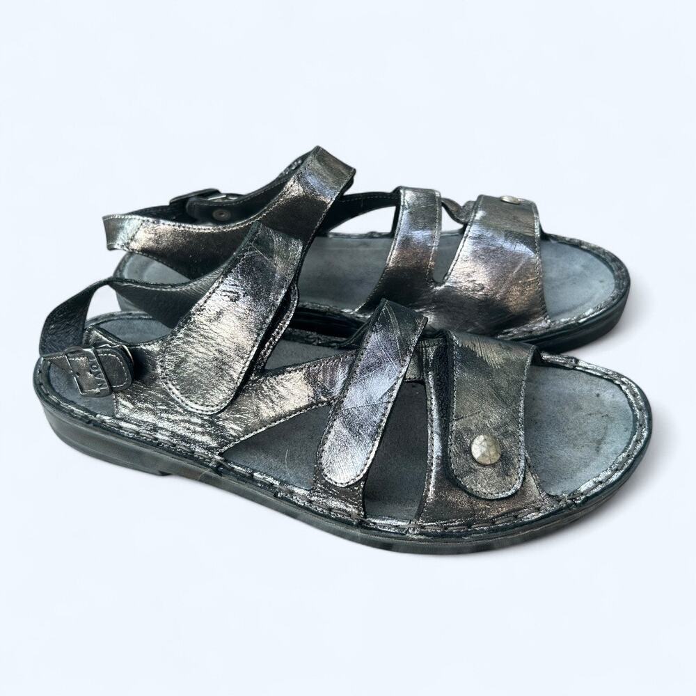 Naot Women's Fleur Metallic Onyx Leather Comfort Strappy Sandals size 42 Summer